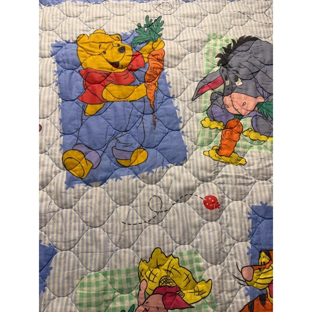 VTG Disney Winnie the Pooh & Friends Garden Theme Baby Toddler Blanket